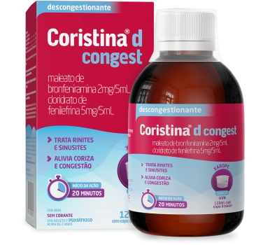 Foto da embalagem de Coristina® d Congest Comprimido.
